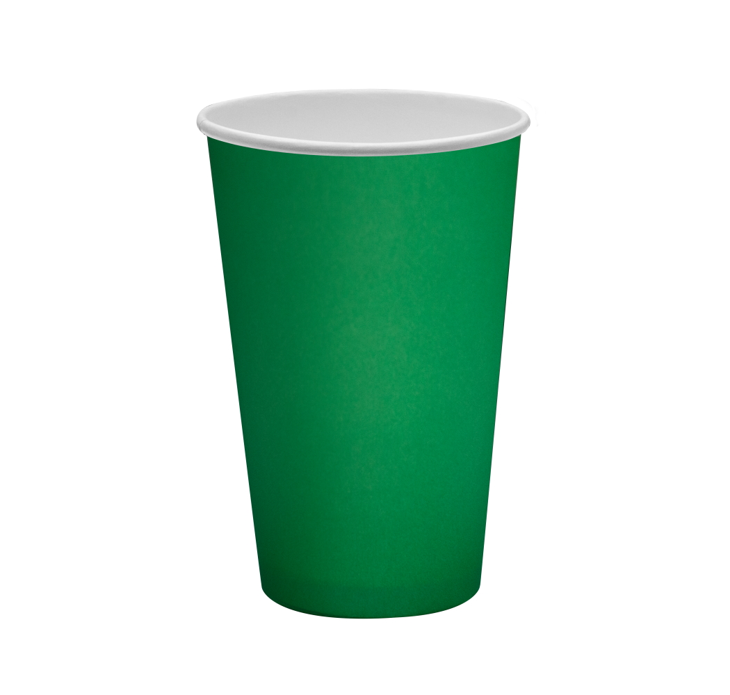 стакан картонный 400мл d-90мм зеленый для горячих напитков /50шт/