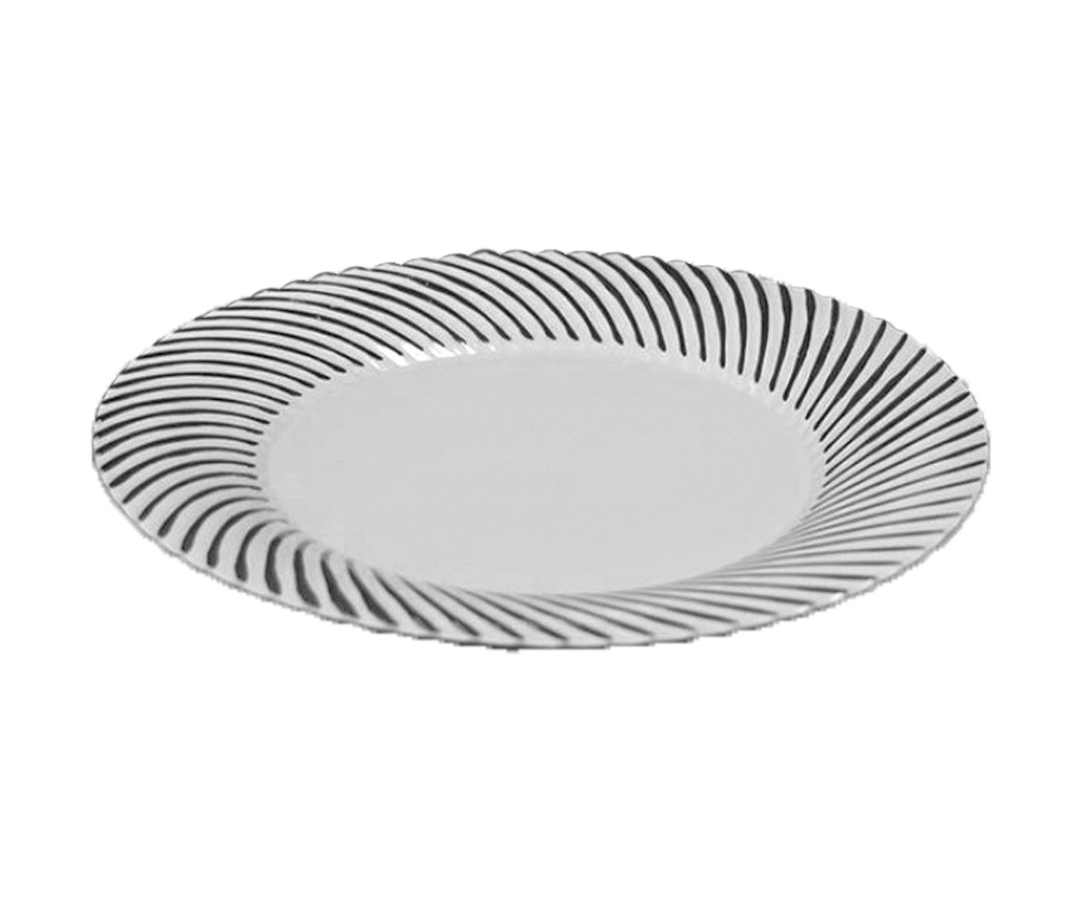 тарелка complement белая с серебряной волной d=180мм. (12шт/уп)